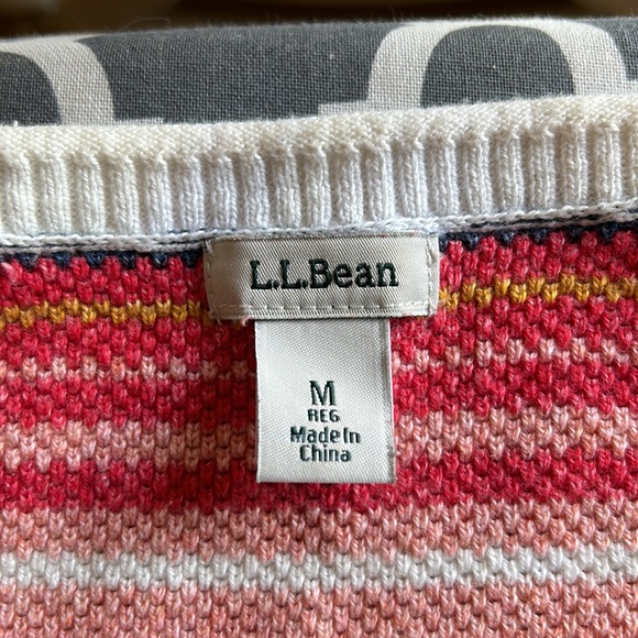L.L. Bean Textured Cotton Sweater, Long-Sleeve Stripe szM - Picture 12 of 15